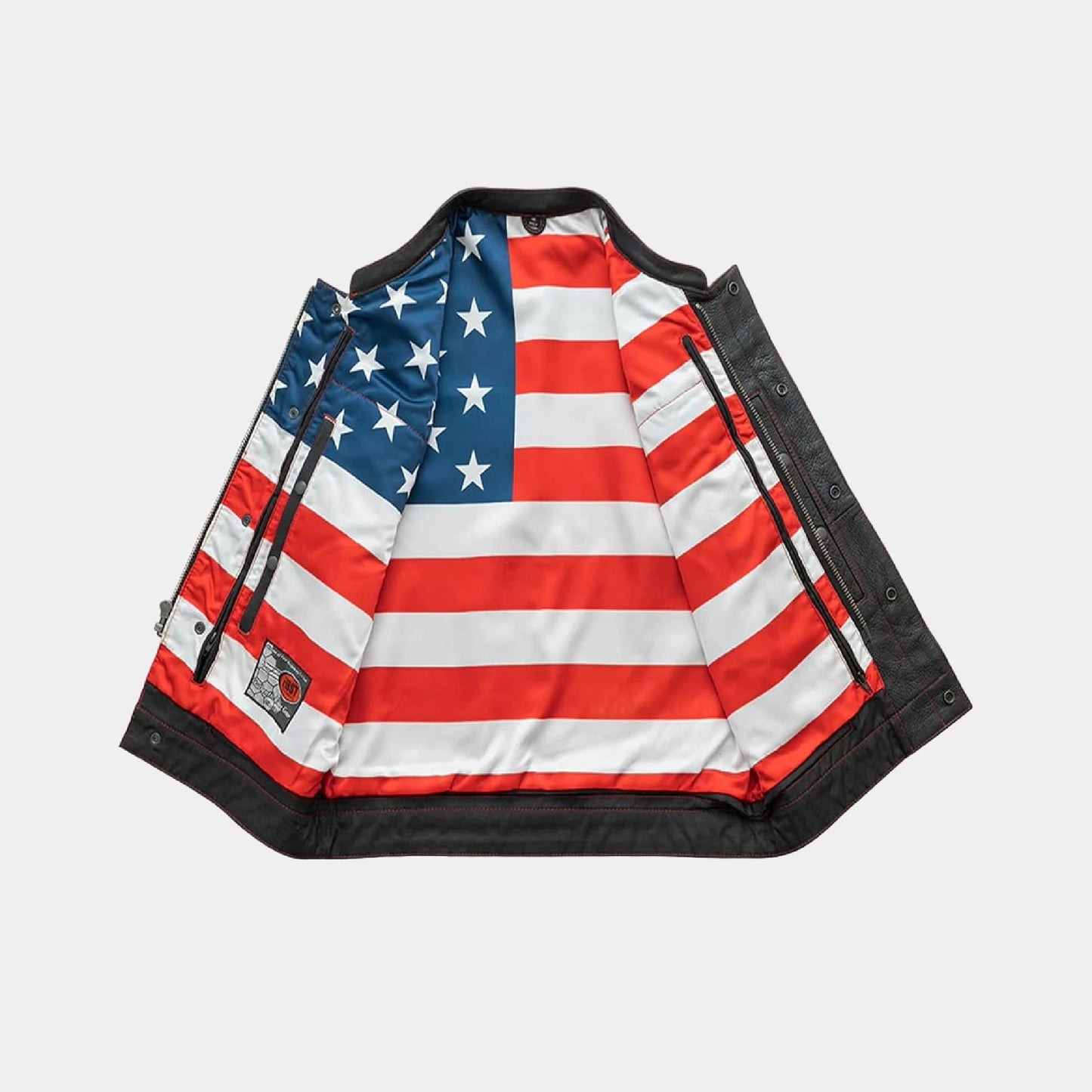 Prospeed “Born Free” Men’s Black Leather Motorcycle Vest – Biker Riding Style