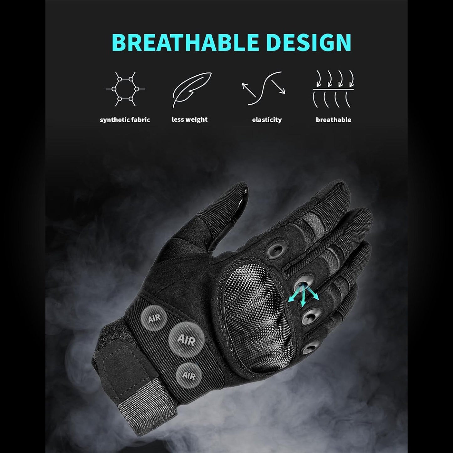 Prospeed Tactical Gloves – Hard Knuckle Shooting & Motorcycle Gloves with Leather Palm