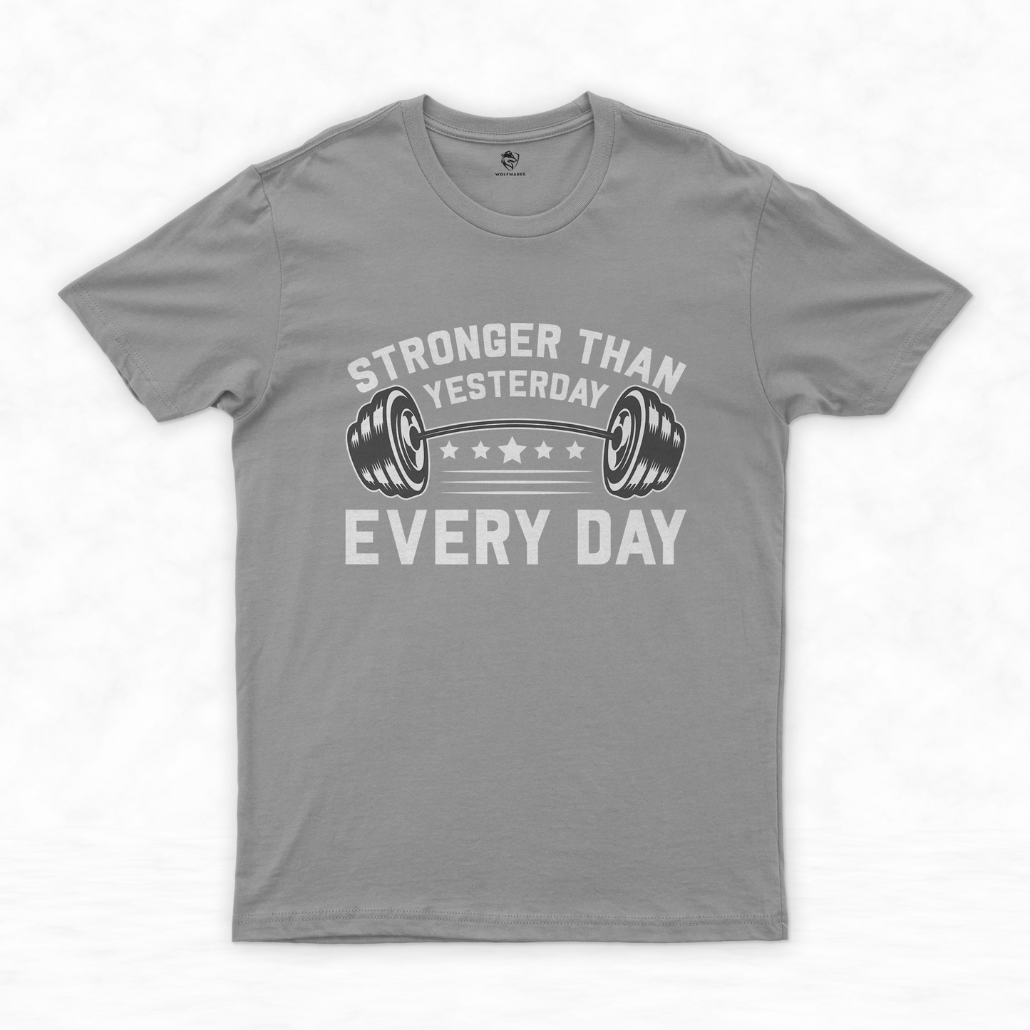 Stronger Than Yesterday: Powerlifting Tee for Gym Enthusiasts