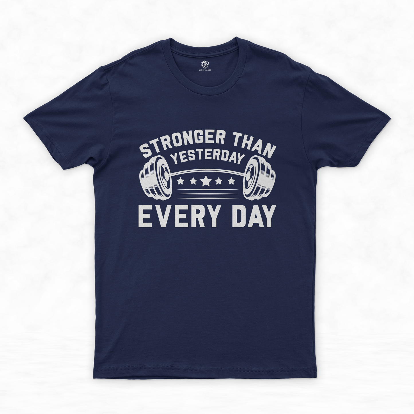 Stronger Than Yesterday: Powerlifting Tee for Gym Enthusiasts