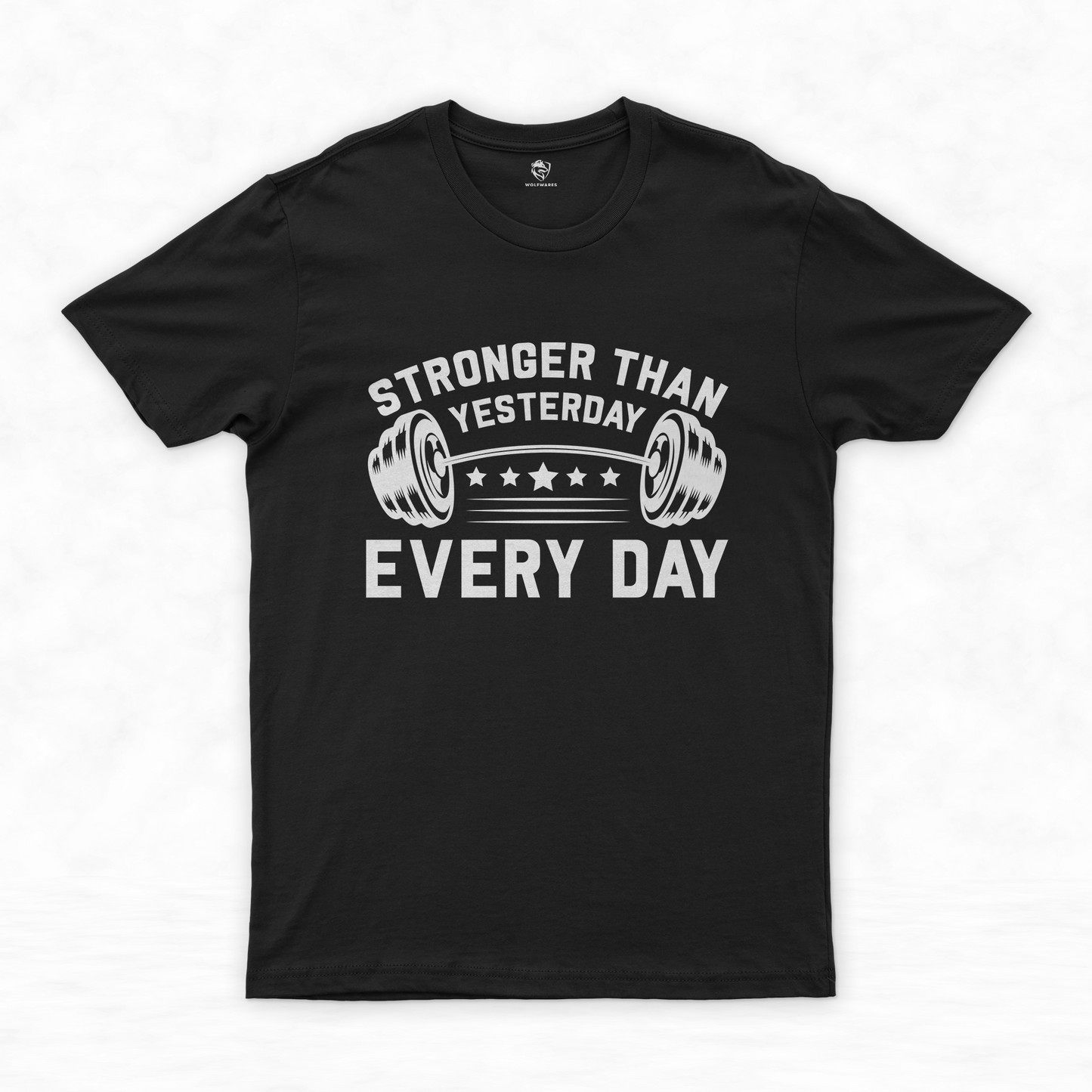 Stronger Than Yesterday: Powerlifting Tee for Gym Enthusiasts
