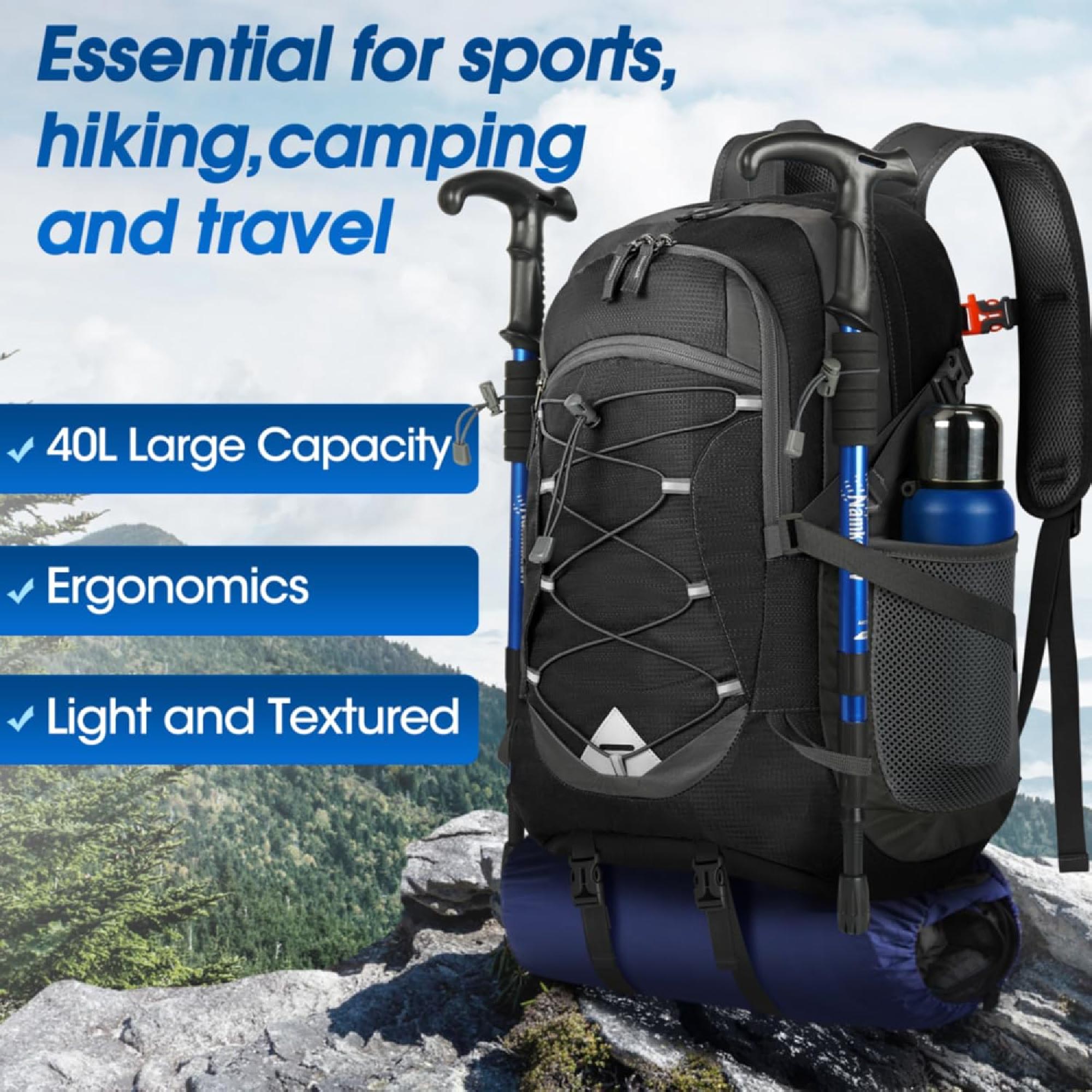 IGOLUMON Hiking Backpack 40L – Lightweight, Packable, Waterproof Daypack for Men & Women