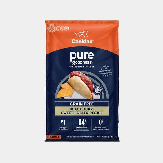 Canidae Pure Limited Ingredient Adult Dog Food – Real Duck & Sweet Potato, Grain-Free (22 lbs)