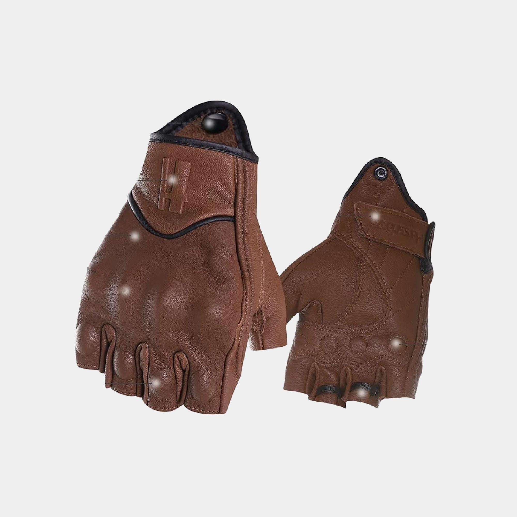 Prospeed Men’s Fingerless Leather Motorcycle Gloves – Riding & Driving Gloves