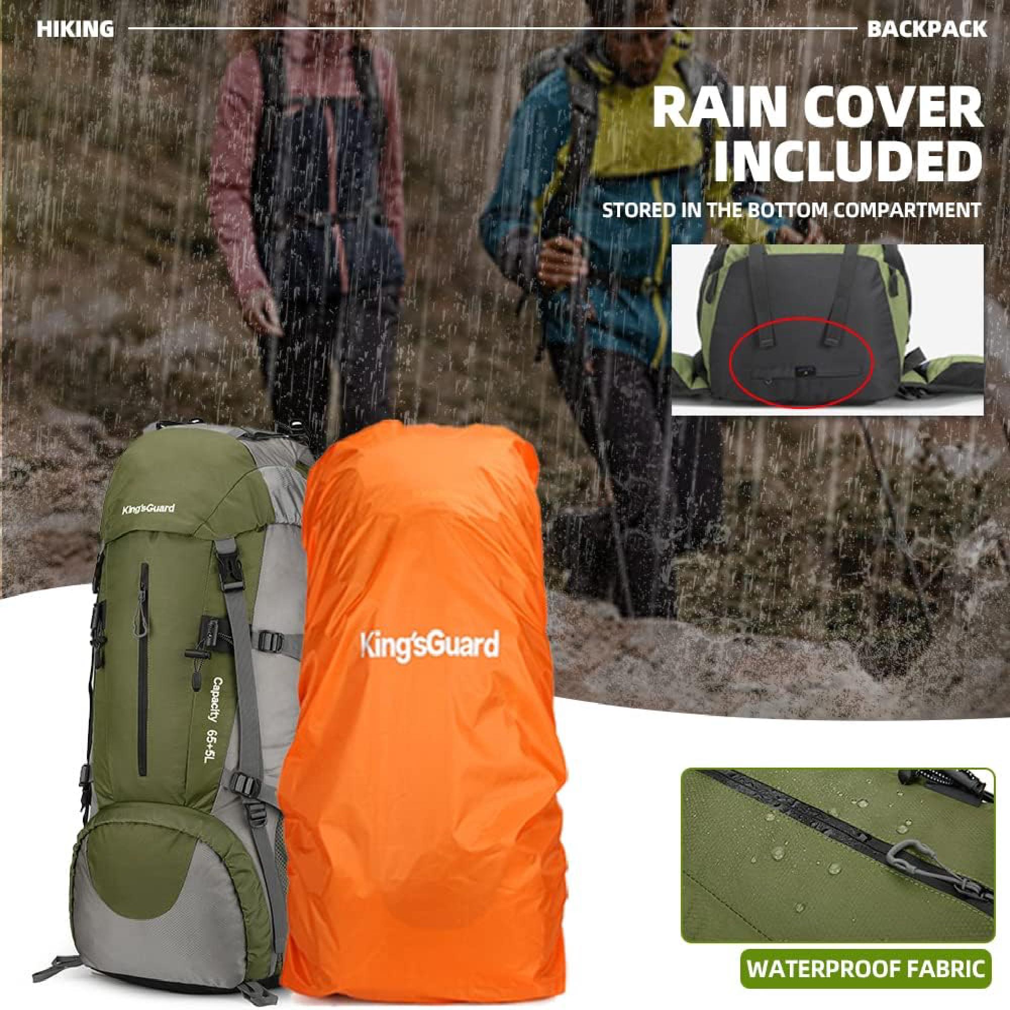 70L Hiking Backpack with Rain Cover – Lightweight, Waterproof Camping & Travel Backpack