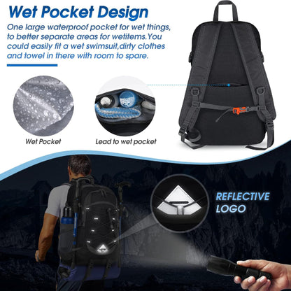 IGOLUMON Hiking Backpack 40L – Lightweight, Packable, Waterproof Daypack for Men & Women