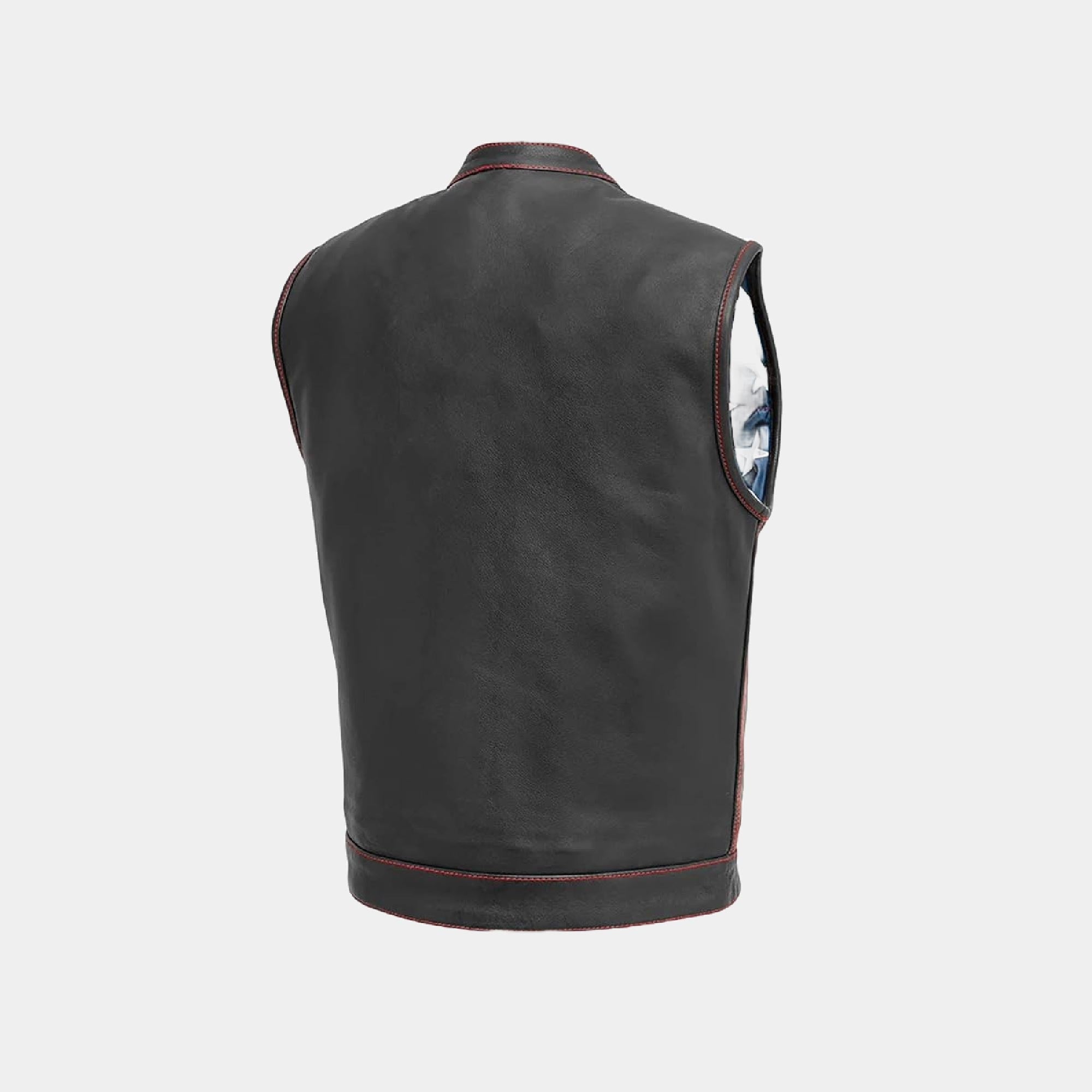 Prospeed “Born Free” Men’s Black Leather Motorcycle Vest – Biker Riding Style