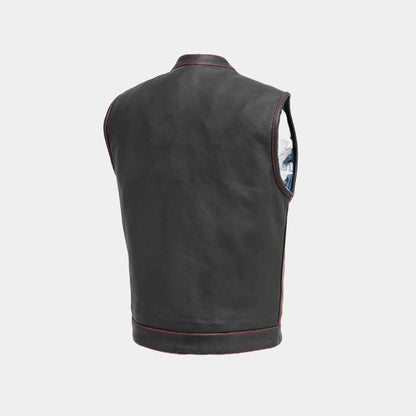 Prospeed “Born Free” Men’s Black Leather Motorcycle Vest – Biker Riding Style