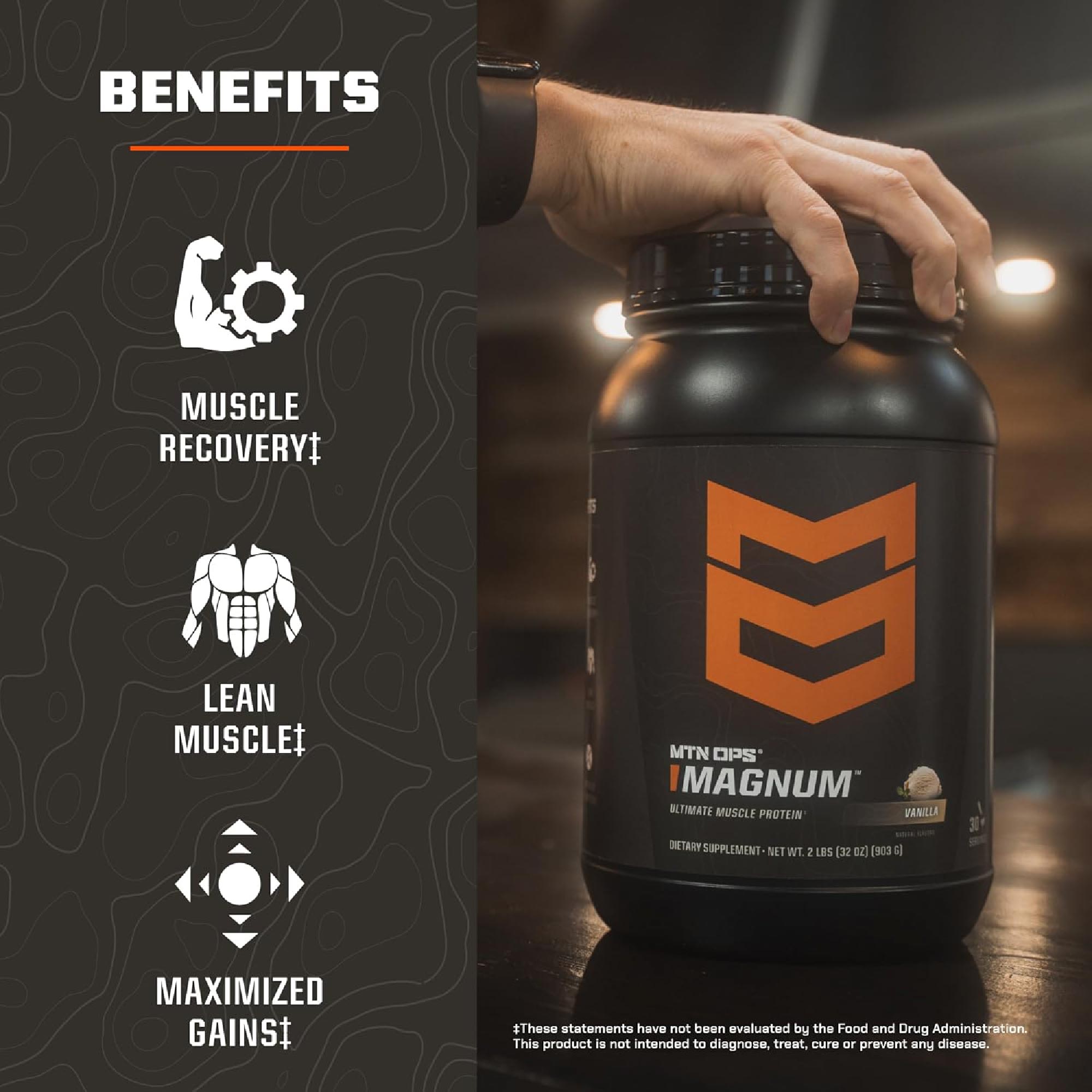 MTN OPS Magnum Vanilla Protein Powder – 23g Whey Isolate + Milk Protein