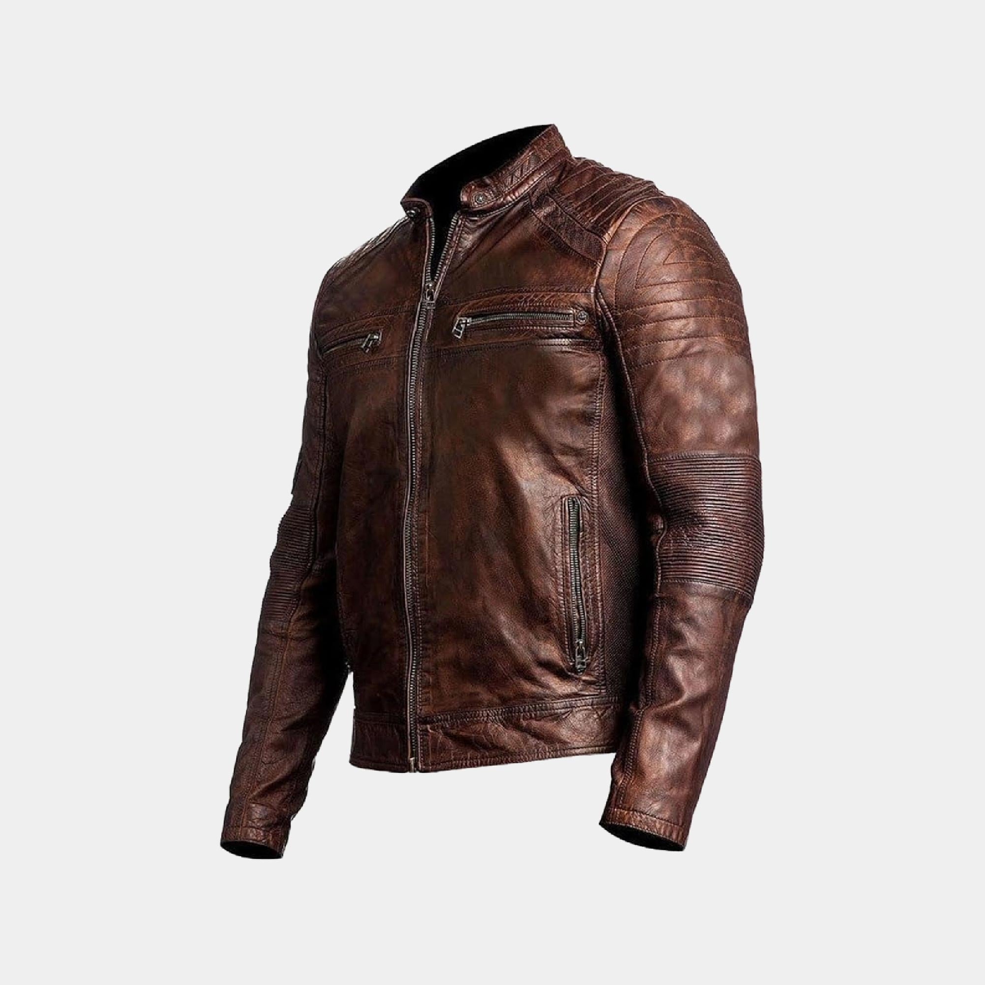 Prospeed Men’s Vintage Lambskin Leather Biker Jacket