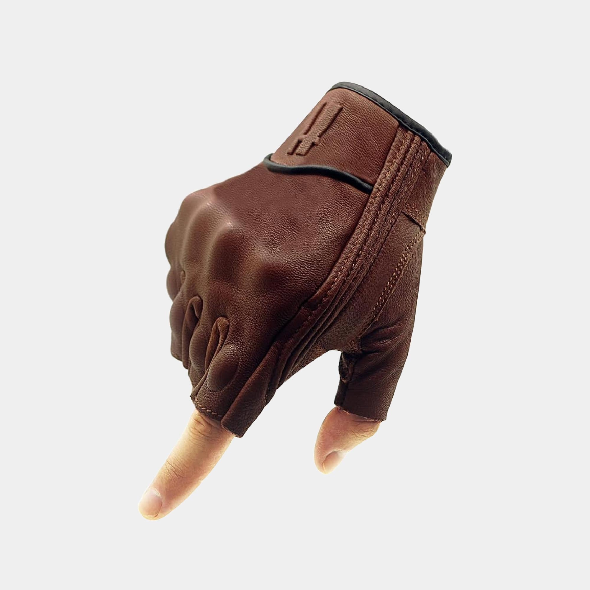 Prospeed Men’s Fingerless Leather Motorcycle Gloves – Riding & Driving Gloves