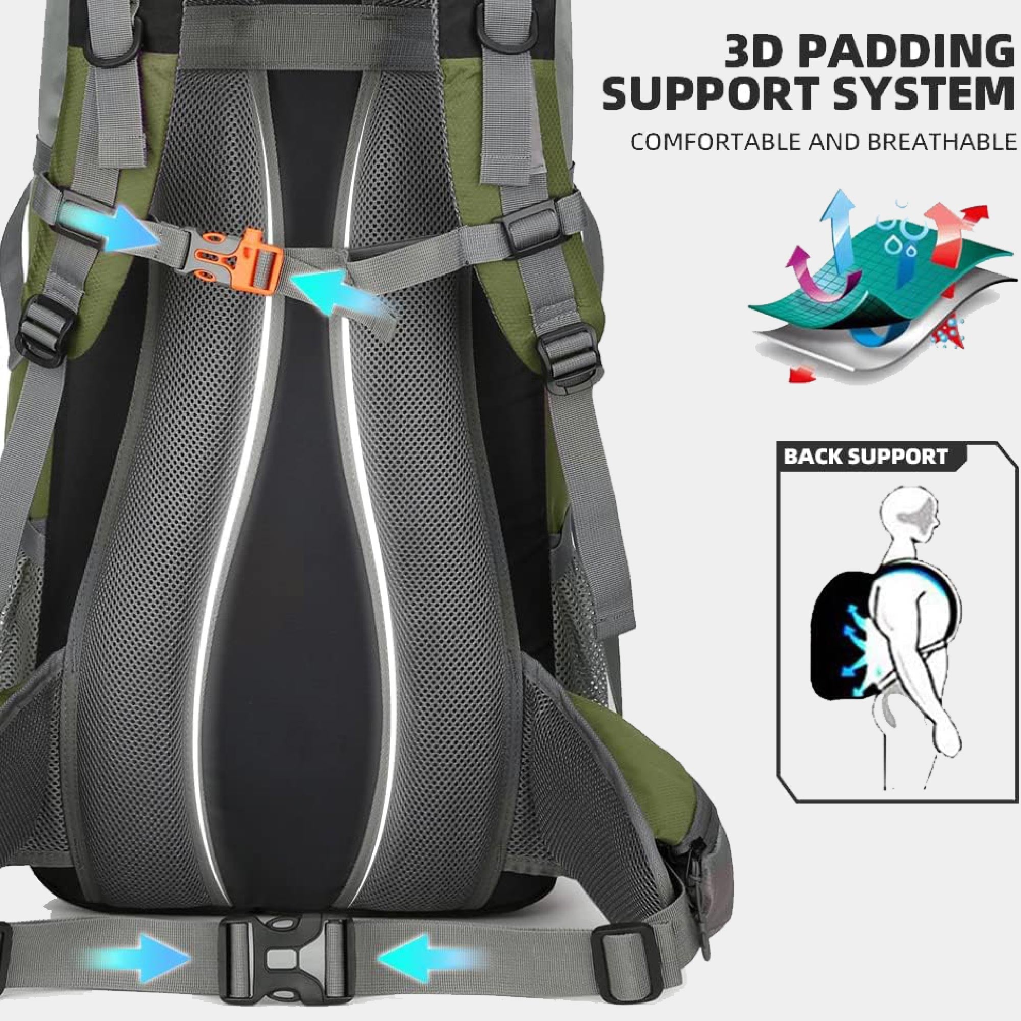 70L Hiking Backpack with Rain Cover – Lightweight, Waterproof Camping & Travel Backpack