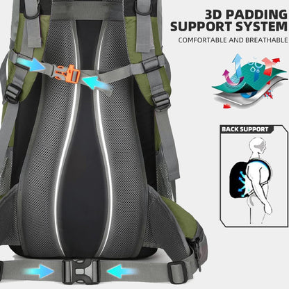 70L Hiking Backpack with Rain Cover – Lightweight, Waterproof Camping & Travel Backpack