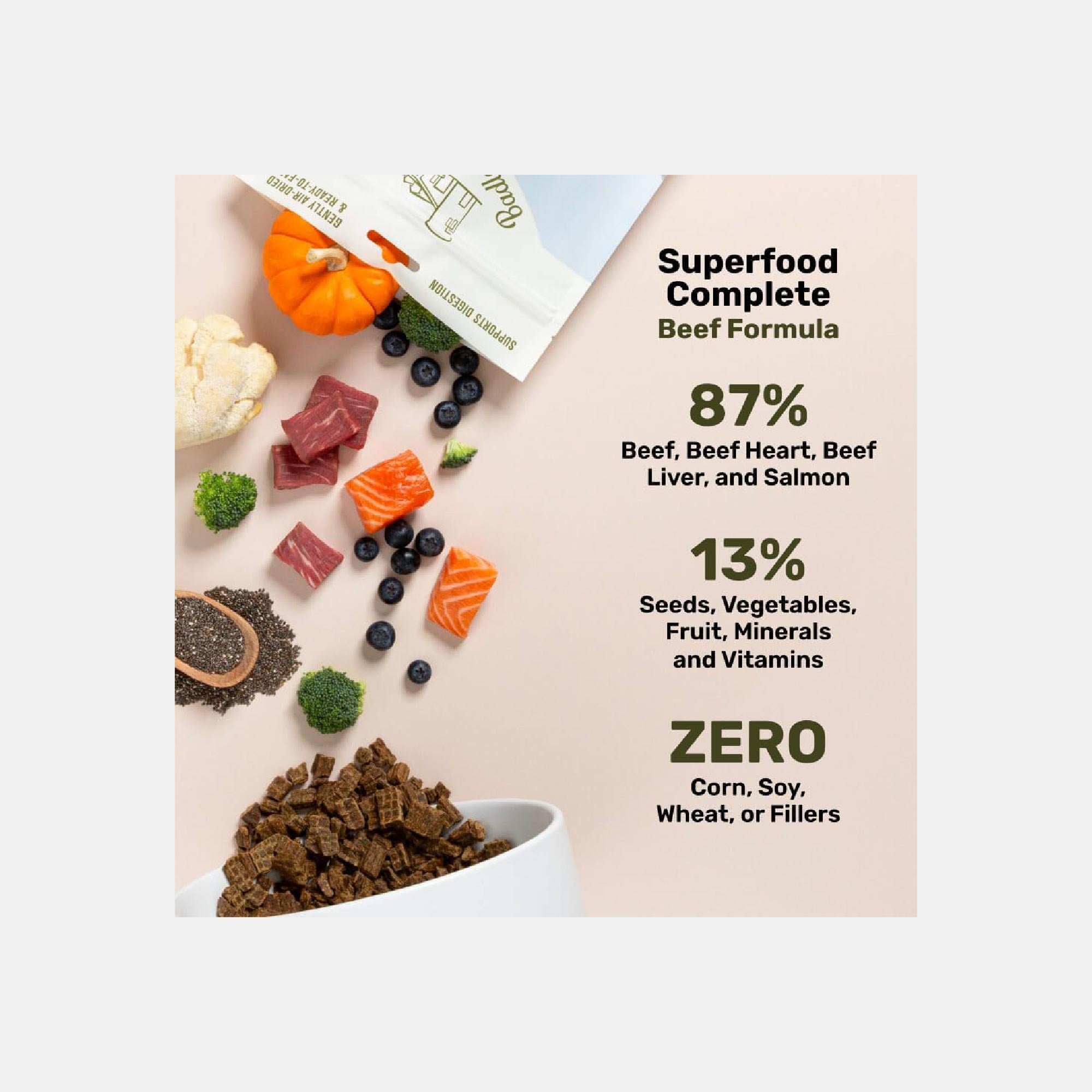 Katherine Heigl Superfood Adult Dog Food – Air-Dried Beef, High Protein & Zero Fillers