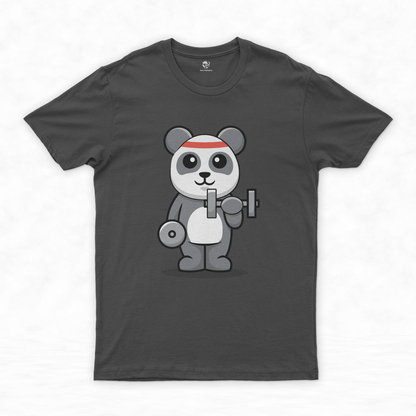 Get Your Giggle On: Panda Graphic Workout Tee for Fitness Fun