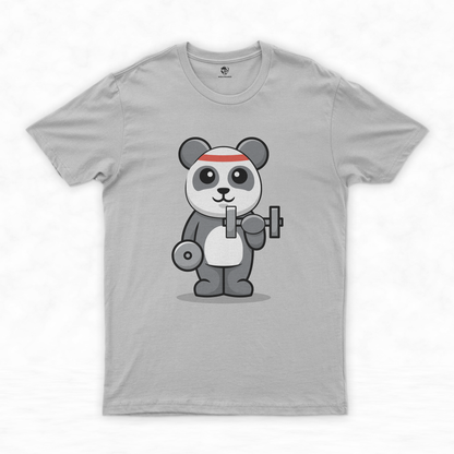 Get Your Giggle On: Panda Graphic Workout Tee for Fitness Fun