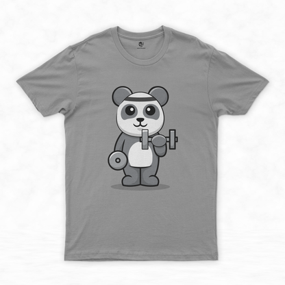 Get Your Giggle On: Panda Graphic Workout Tee for Fitness Fun