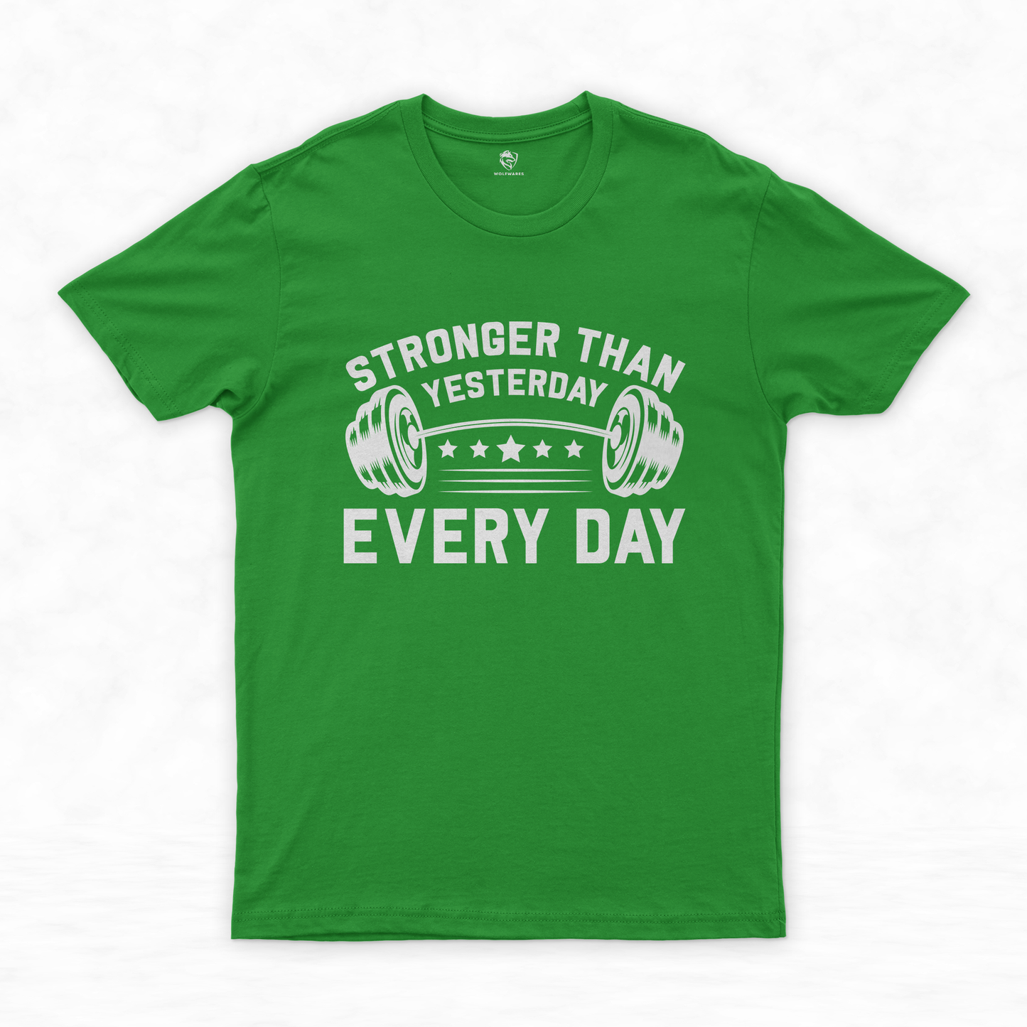 Stronger Than Yesterday: Powerlifting Tee for Gym Enthusiasts